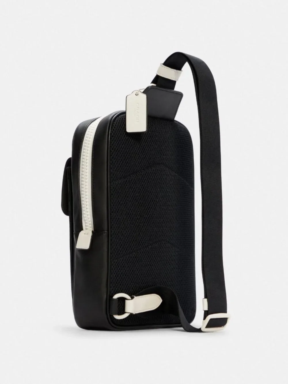 NWT Coach C6645 Track Pack Charcoal Chalk Signature Canvas